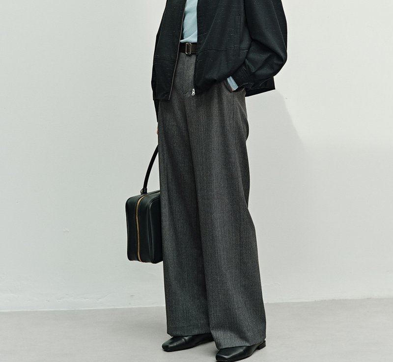 【细腻羊毛】法式簡約 显瘦直筒阔腿裤 - 女装长裤 - 羊毛 多色