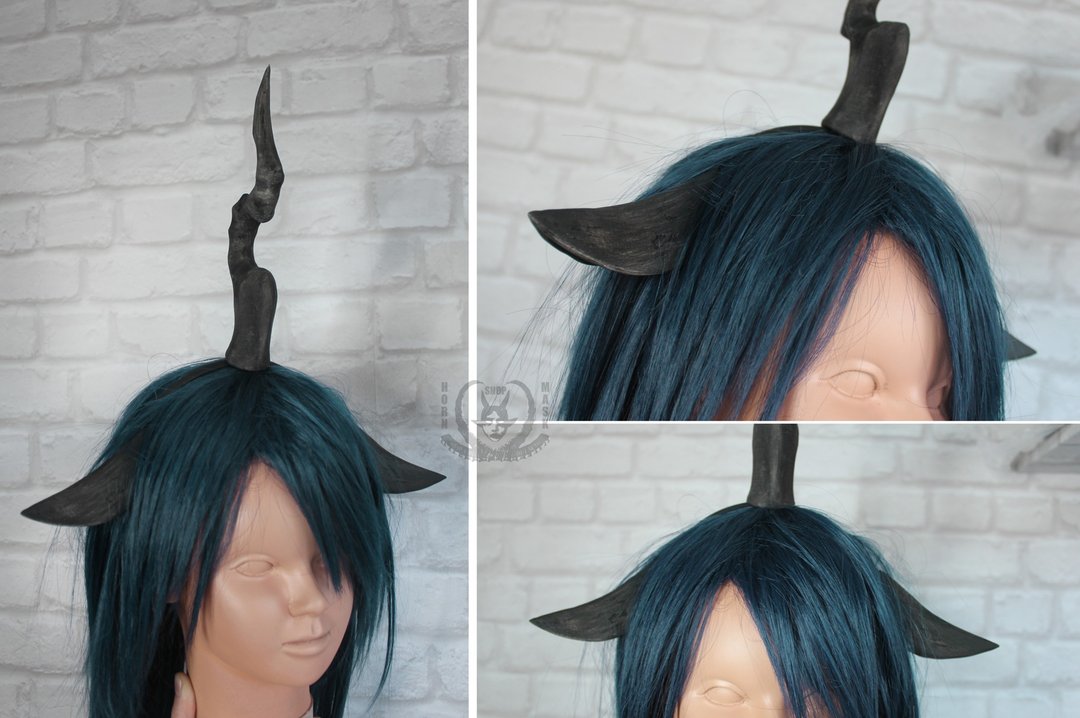 My little pony Chrysalis cosplay horn and ears - 发饰 - 其他材质 黑色
