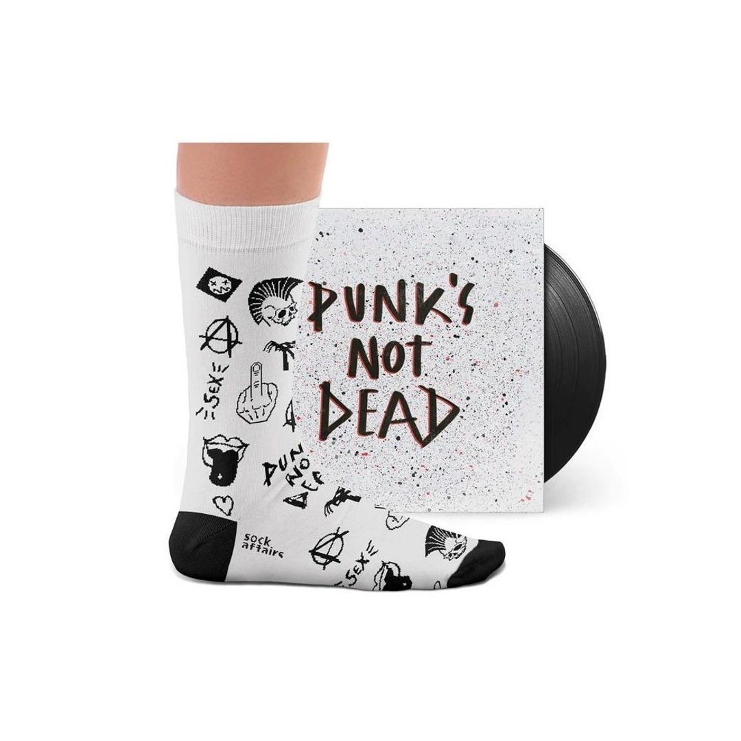 【葡萄牙进口】Punk's Not Dead Socks 中筒袜 男袜 女袜 - 袜子 - 棉 白色