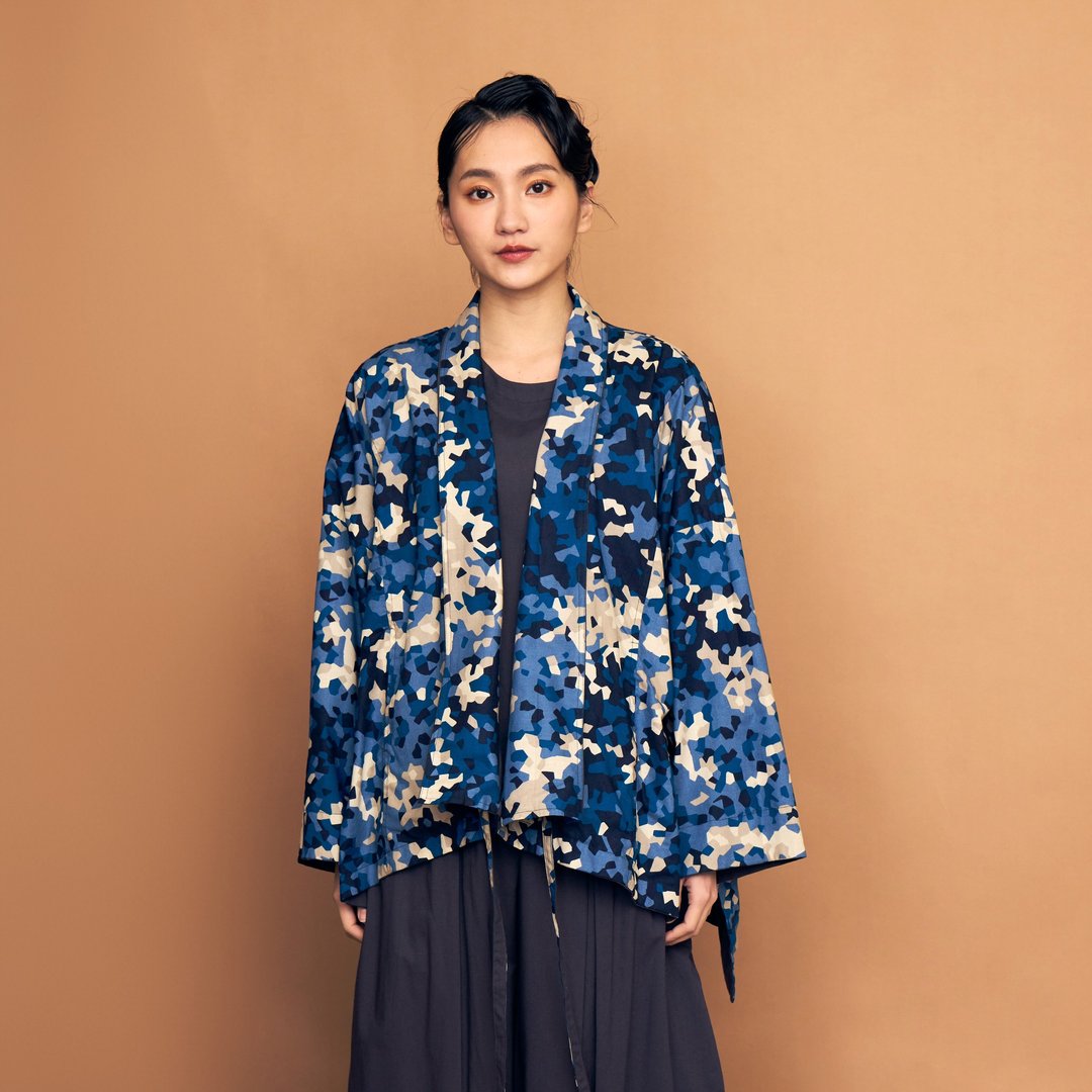 旭日双面绑带外套_月岩石 - 女装休闲/机能外套 - 棉 蓝色