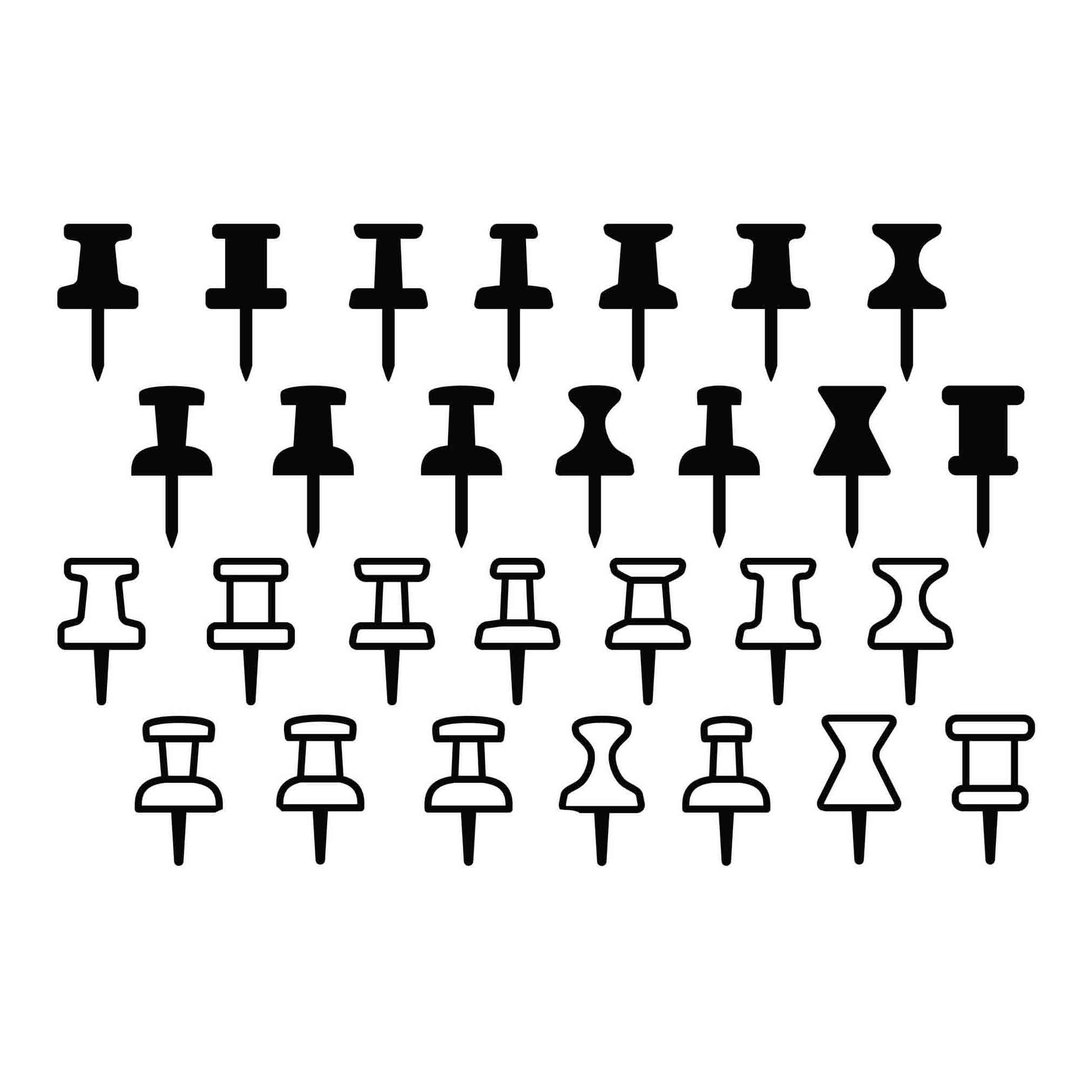 Push pin svg, thumbtack svg, office pin svg, pin set svg, pushpin svg, Cricut - 图文模板设计 - 其他材质 