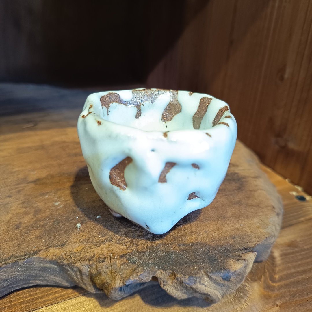 志野釉手捏陶杯还原烧陶艺家陈炫亨手作 - 茶具/茶杯 - 陶 多色