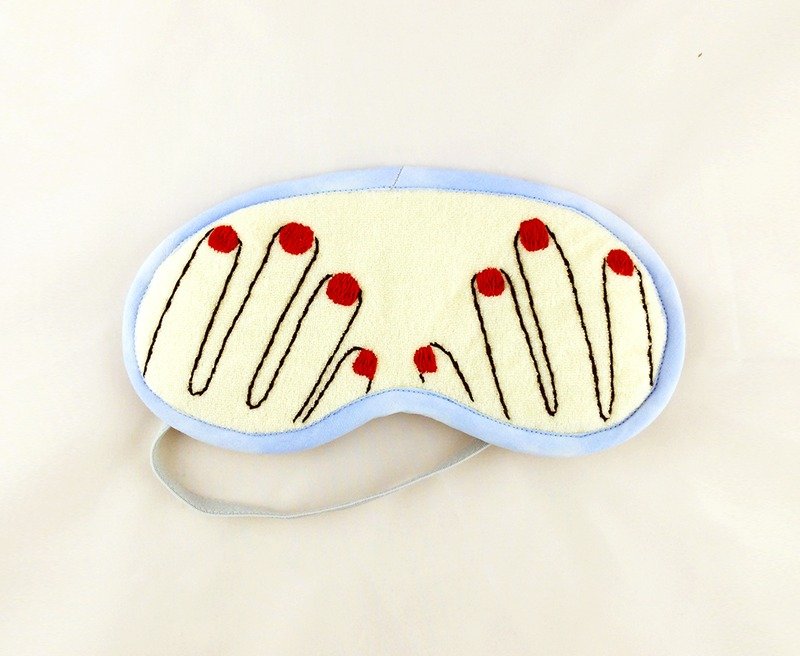 微夏天蓝包边双手遮目安眠眼罩 - 其他 - 棉．麻 蓝色