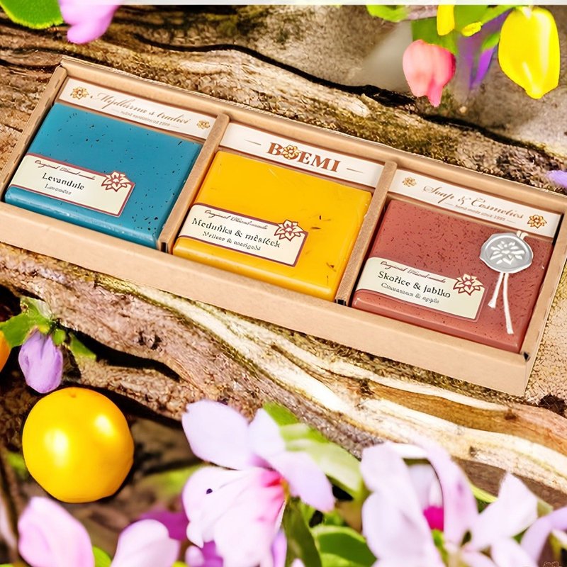 花冕皇冠薰苹金盏花香皂礼盒 - 肥皂/手工皂 - 浓缩/萃取物 蓝色