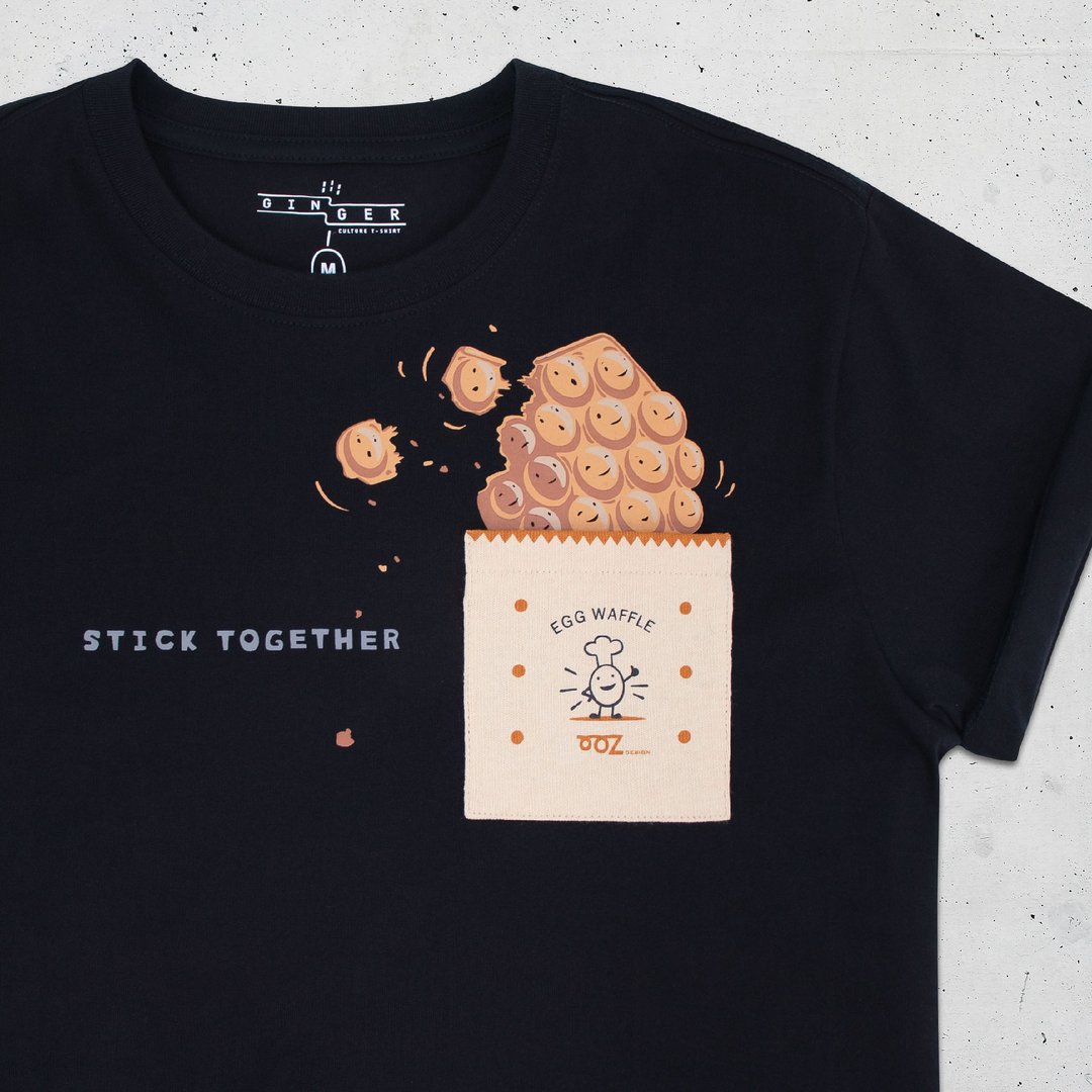 Stick Together 中性 T恤 - 黑色 - 中性连帽卫衣/T 恤 - 棉 
