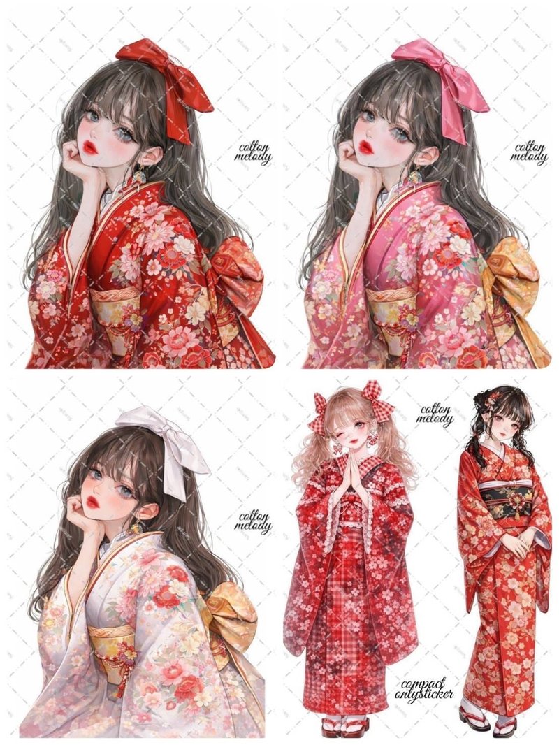 顽皮狗狗组合 / compact set / 25种设计各3张 / 人物贴纸 - 贴纸 - 纸 多色