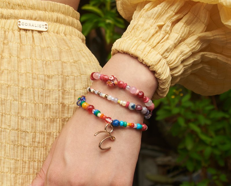 Rainbow collection* Bead Bracelet set (3 Bead bracelets) (CRN09) - 手链/手环 - 其他材质 多色