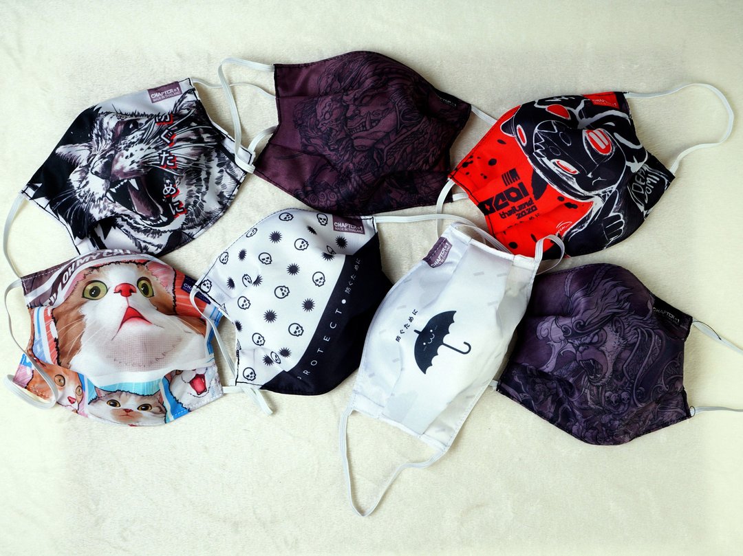 Kid Size Mask Salo Anti Droplet Fabric MASK layers Dust Protect  1 Set SET V - 口罩 - 其他材质 白色