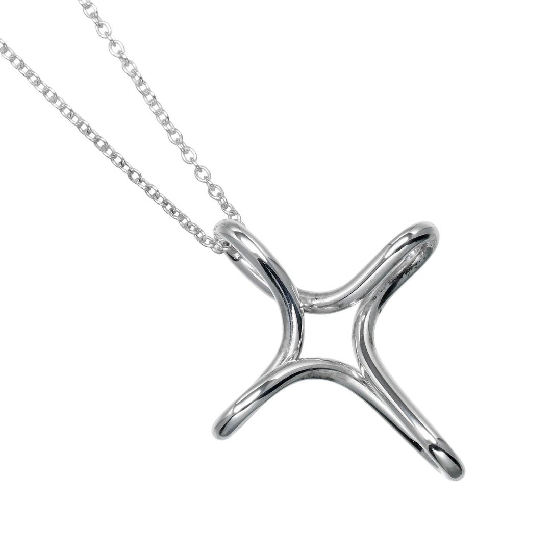 【日本直送】蒂芙尼 TIFFANY&Co. Open Cross 项链 银 925 约 3.28g【二手】A级 - 项链 - 银 银色