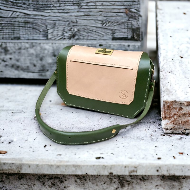 创意个性短盖式肩背包 - 开运绿 (礼物 原创) - 侧背包/斜挎包 - 真皮 绿色