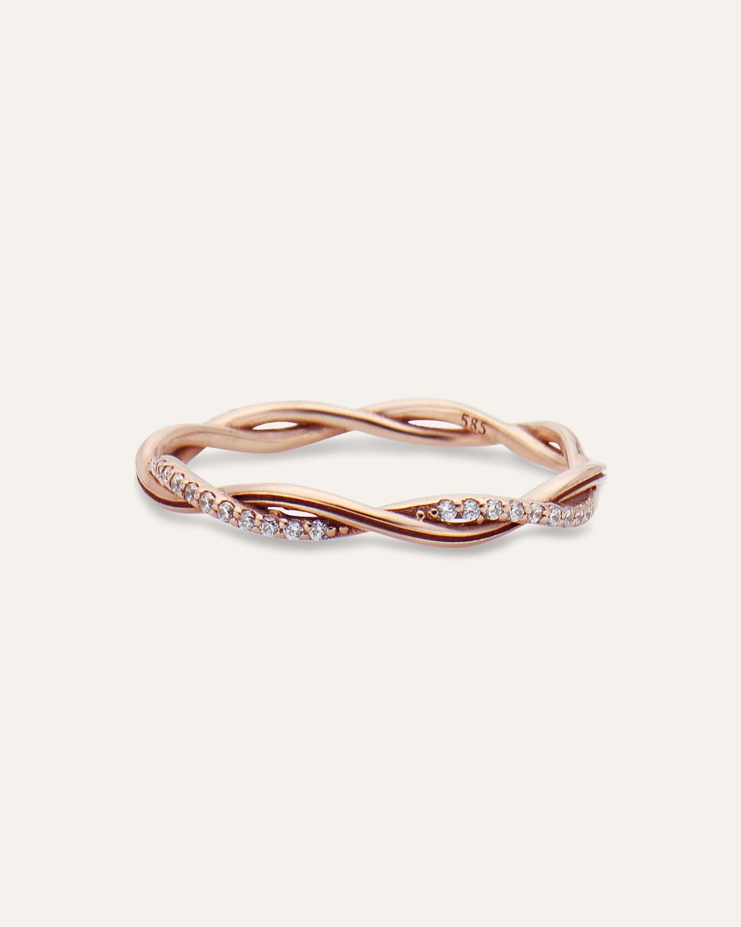 14K / 18K Double helix ring 双螺旋环 - 戒指 - 贵金属 金色