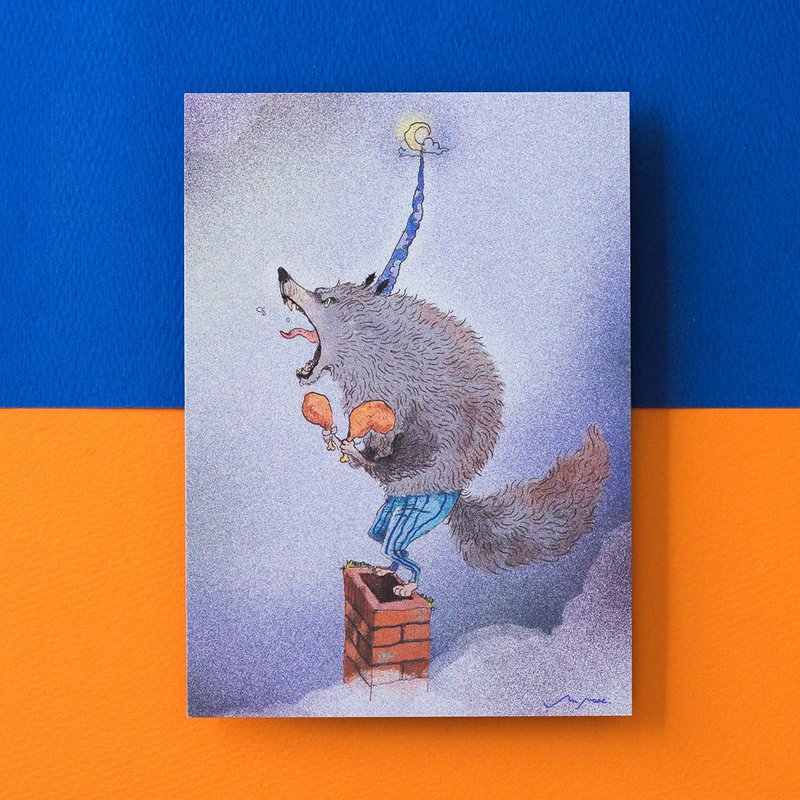 新月下的狼人 / 明信片 - 卡片/明信片 - 纸 灰色