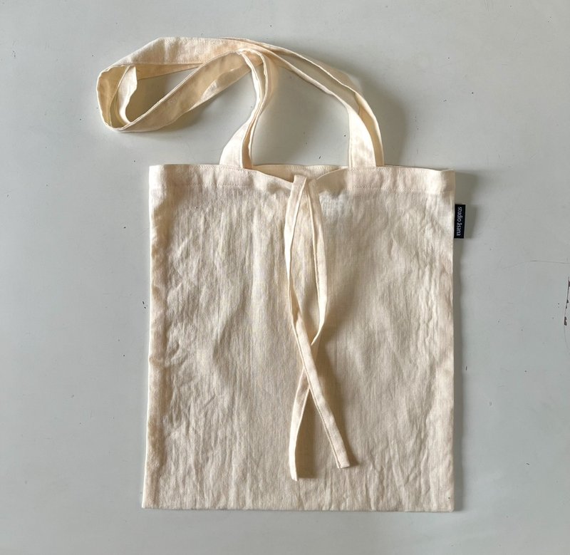 (奶油色) 半亚麻长柄托特包 - 手提包/手提袋 - 棉．麻 黄色