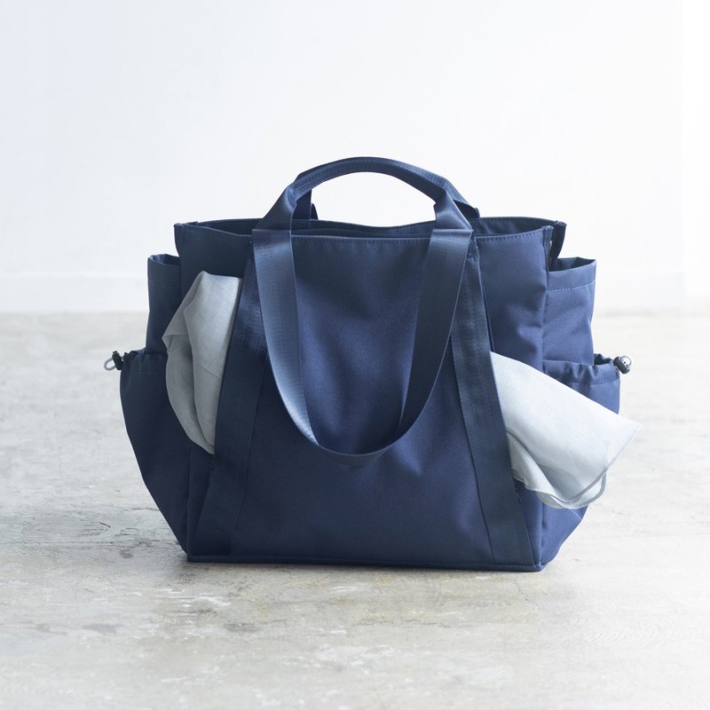 新色 防泼水再生尼龙10口袋托特包【藏蓝】大容量 通勤休闲户外 - 侧背包/斜挎包 - 尼龙 蓝色