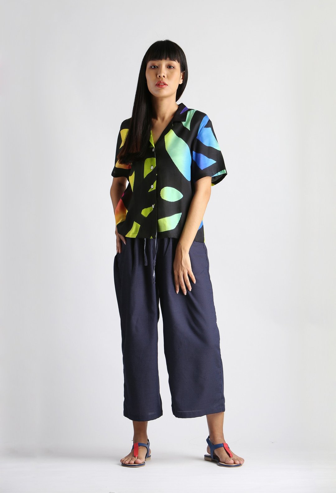 ็Hand Painted Hawaii Shirt - S,M,L,XL - 女装衬衫 - 棉 多色