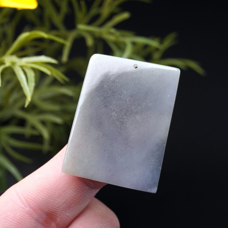 【愿·无事】飘乌鸡翡翠平安无事牌 | 天然缅甸玉翡翠A货 | 送礼 - 吊饰 - 宝石 紫色