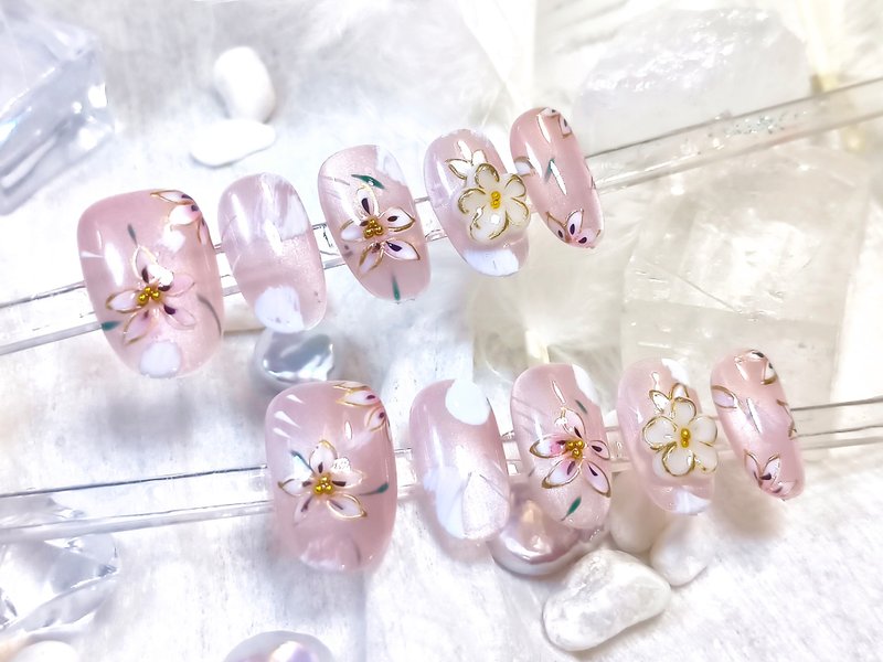 【Z】粉雾花语 - 柔光猫眼穿戴甲 L 码 2.0 椭 - 其他 - 塑料 粉红色