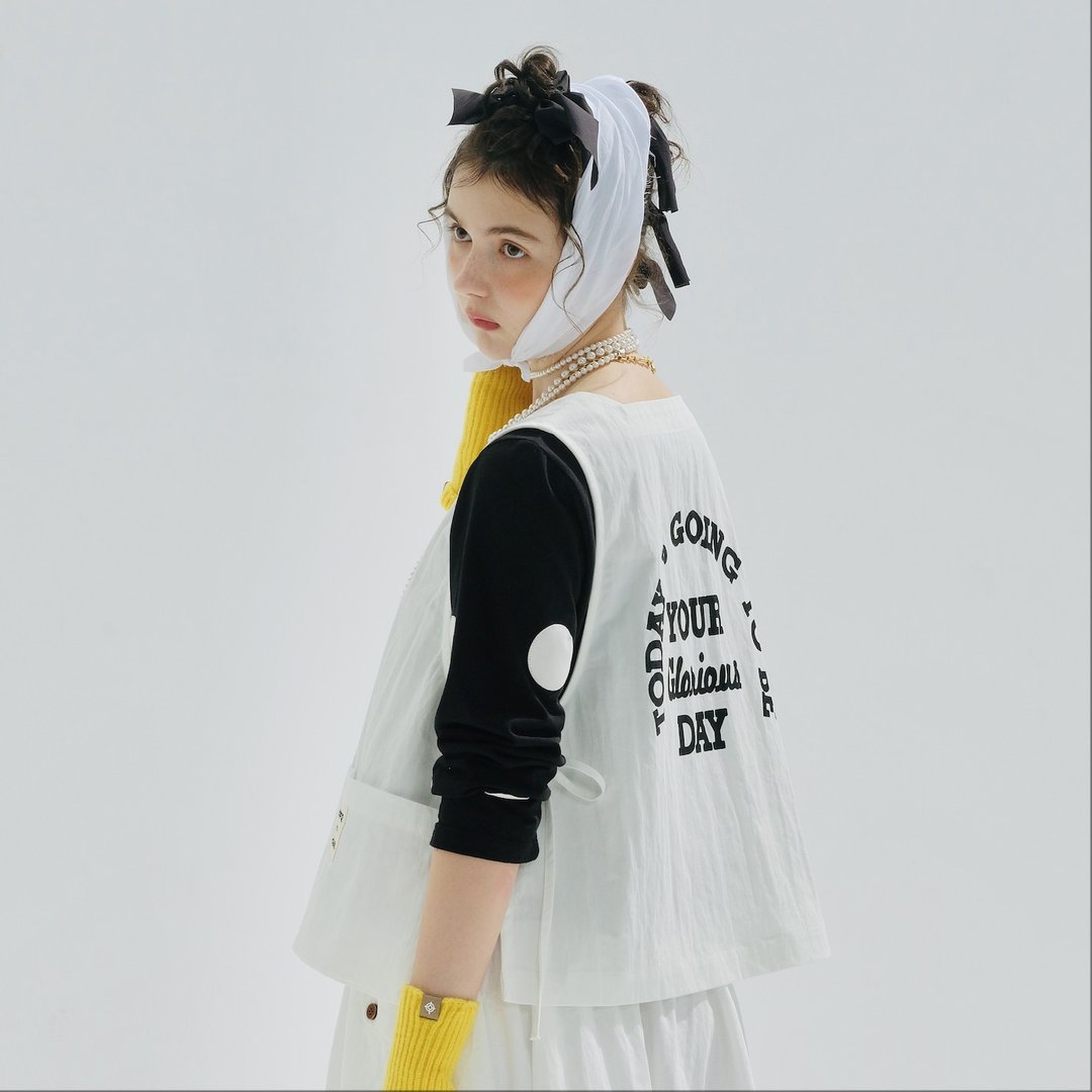 你的白色外罩背心 - 女装背心 - 棉 白色