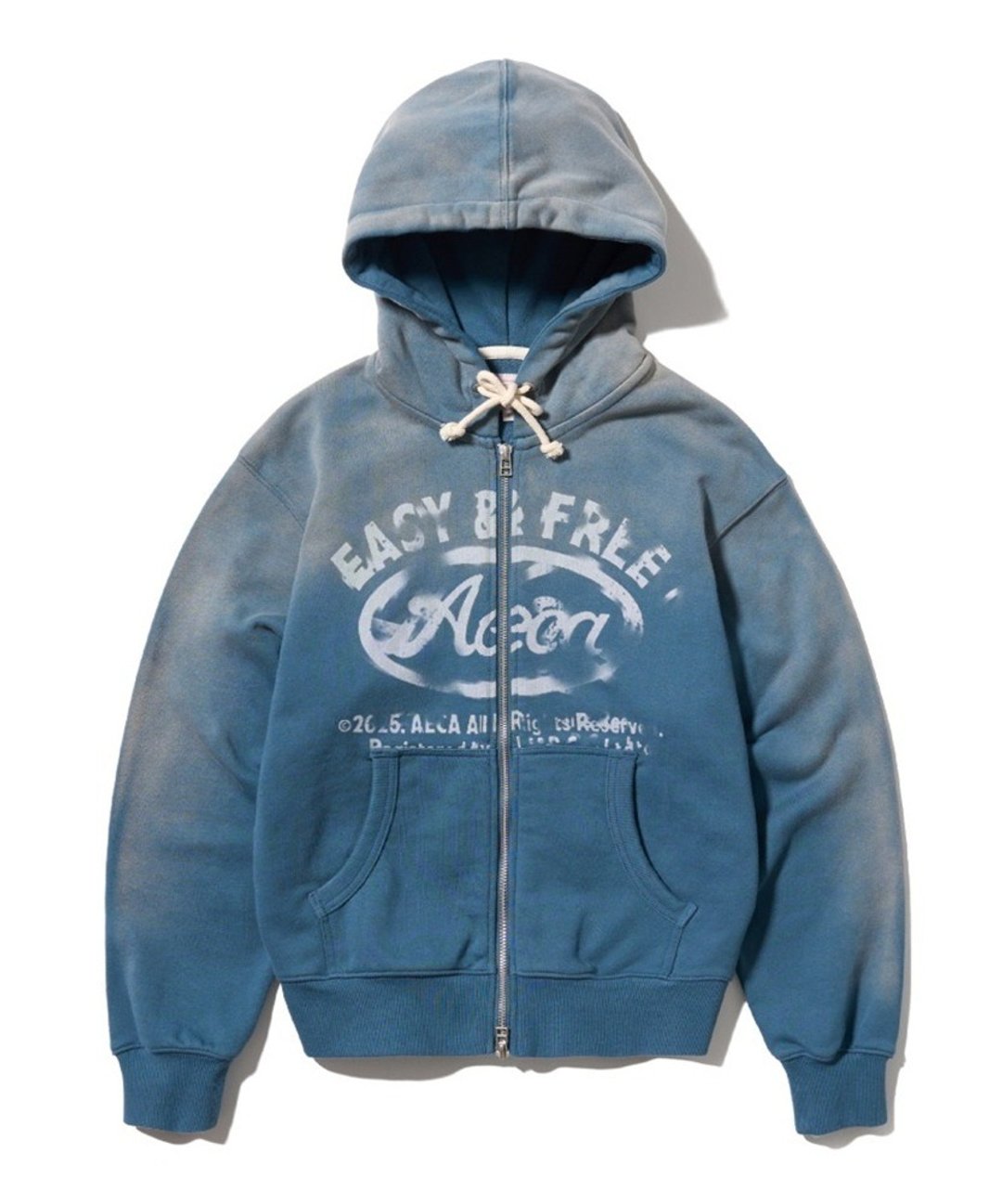 AECA White Blurred Zip Up-Washed 日晒模糊印刷双向拉链连帽外套 - 中性连帽卫衣/T 恤 - 其他材质 多色