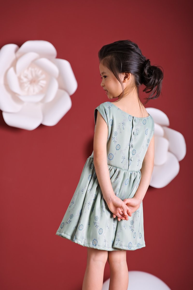 E&H 绿缇花布连身裙 - 其他 - 丝．绢 绿色