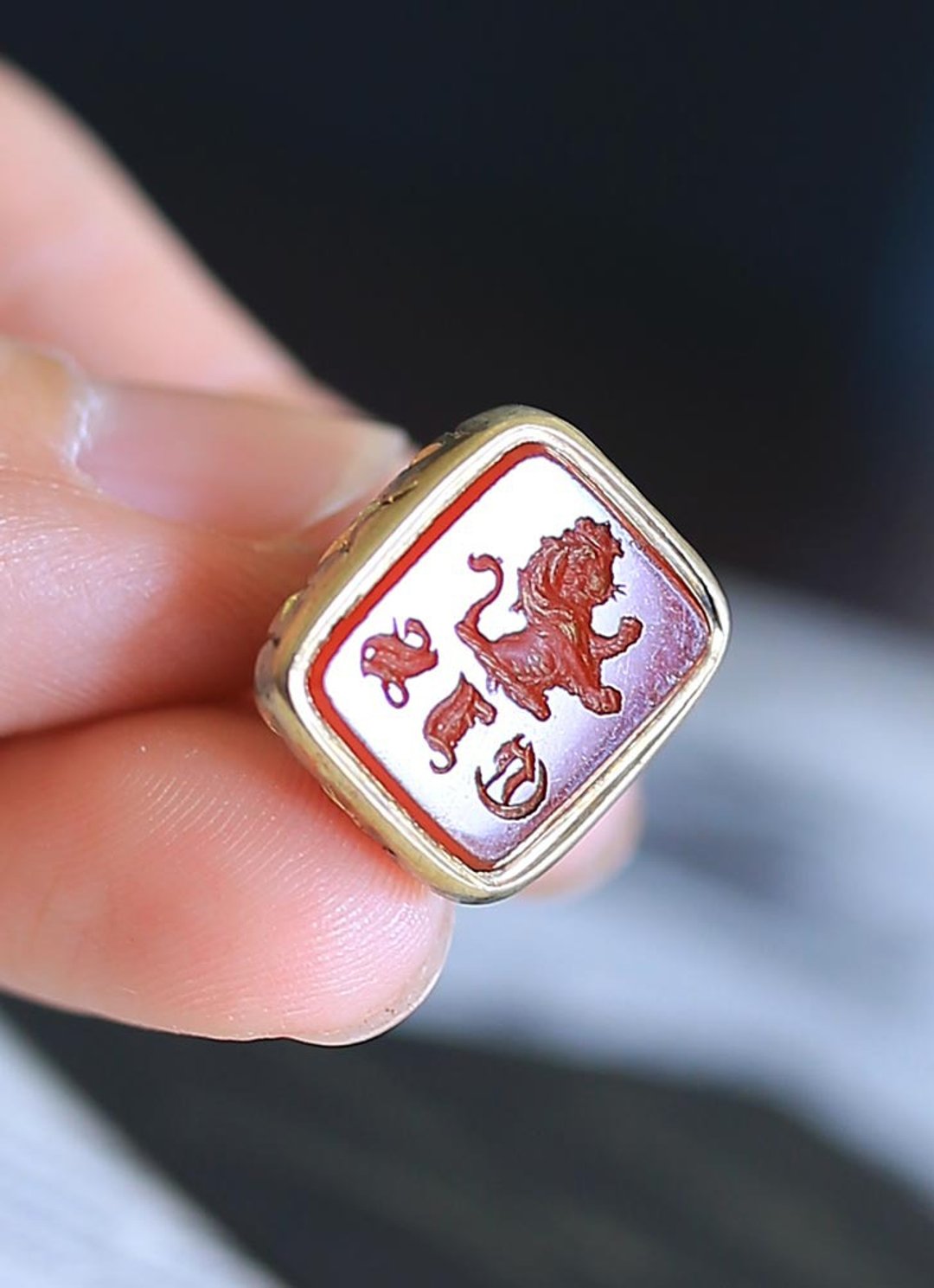 英国1850s镀金【狮子】哥德文 吊坠型封蜡章 火漆章 waxseal - 其他 - 其他材质 金色