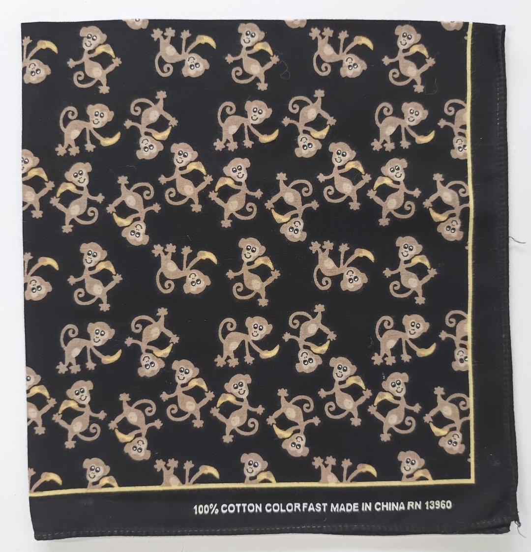 黑色头巾，20 x 21 英寸，RN 13960，100% 纯棉，不易褪色，赠礼佳品。 - 丝巾 - 棉 黑色