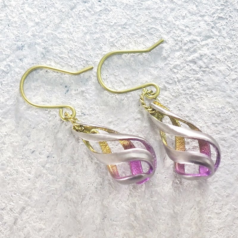 秋色纯钛耳针 - 耳环/耳夹 - 其他金属 紫色