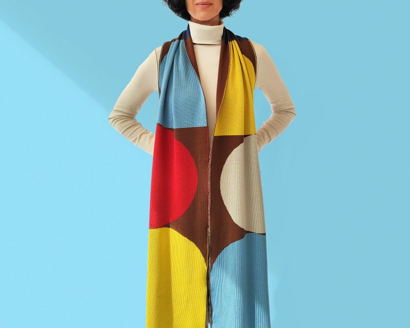 Jazz scarf in brown. Pure merino wool scarf. Large scarf. Woolen womens scarf - 丝巾 - 羊毛 多色