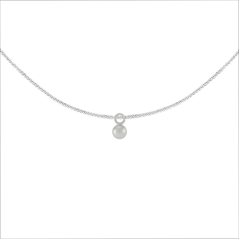 悬吊小珠球钢项链 - 钢 - 项链 - 不锈钢 透明