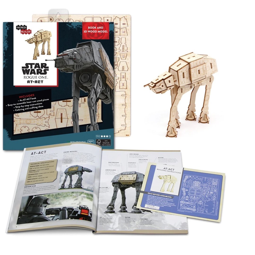 Incredibuilds 3D立体木拼图 | Starwars: AT-ACT - 拼图 - 木头 卡其色