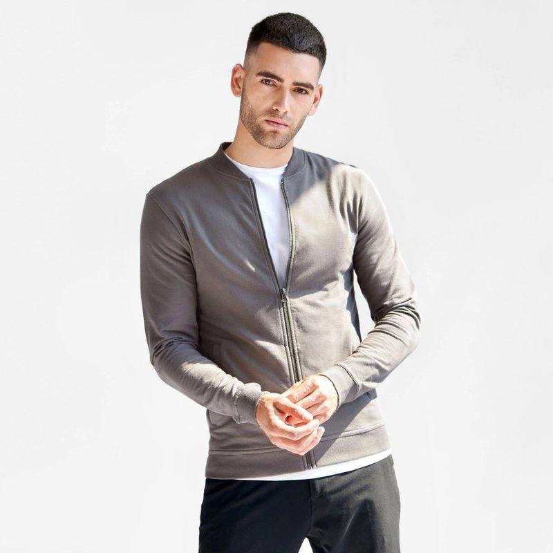 北欧极简 - Jersey Jacket 男用纯有机棉外套 - 质感灰 - 男装外套 - 棉．麻 灰色