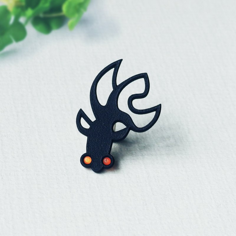 徽章 -金鱼- - 胸针 - 尼龙 黑色