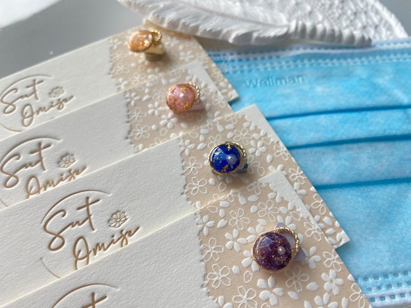 【圆三角・扩香石口罩扣】香港手作/扩香石饰品/口罩扣/颜色定制 - 口罩 - 其他材质 多色