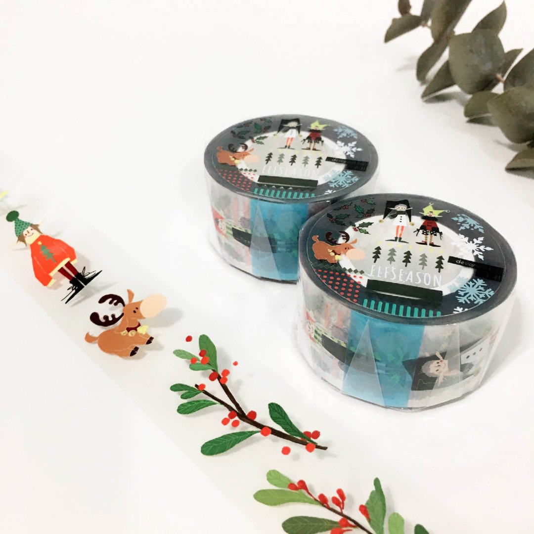 Elf Season / 2.5cm纸胶带 (售完绝版) - 纸胶带 - 塑料 透明