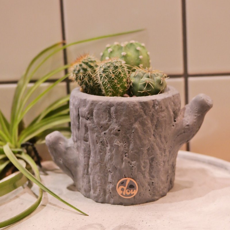 豆豆多肉植物与小杂货-手工泥盆手感随创系列-树语 - 植栽/盆栽 - 水泥 灰色