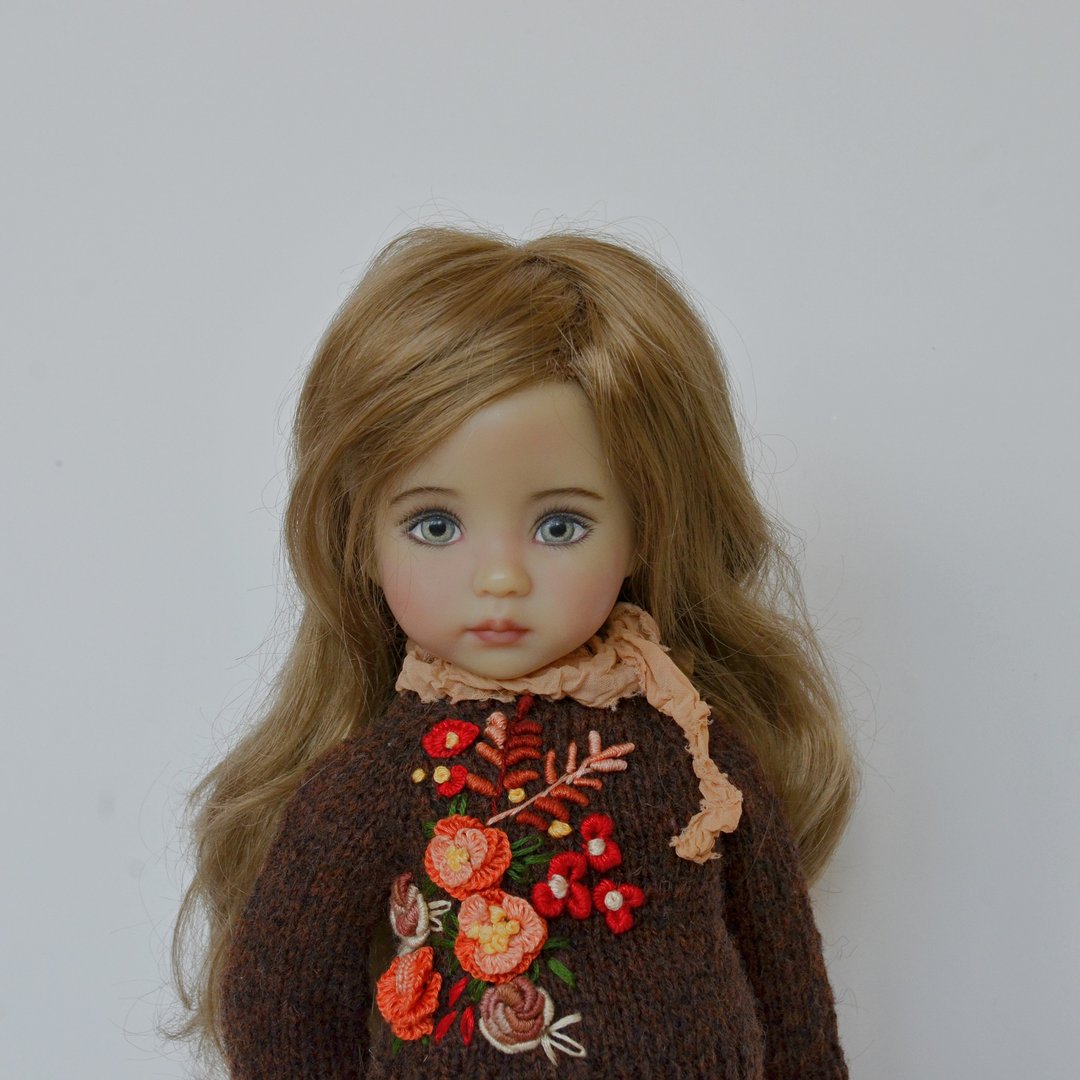 Little Darling doll outfit. Dianna Effner doll clothes - 玩偶/公仔 - 羊毛 咖啡色