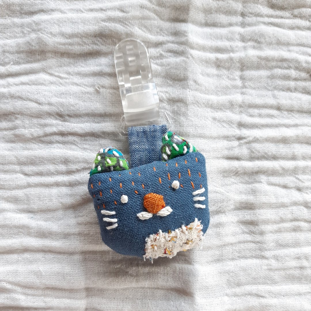 DUNIA handmade /喵 for kids / 儿童安全别针 奶嘴链 - 婴儿饰品 - 棉 多色