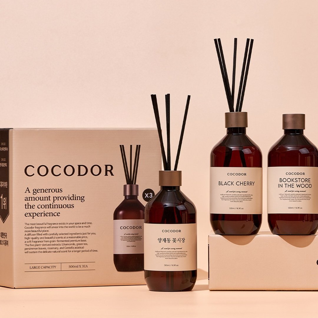 COCODOR- Premium 格调系列扩香礼盒 (500ml/3入组) 香氛送礼组合 - 香薰/精油/线香 - 玻璃 黑色