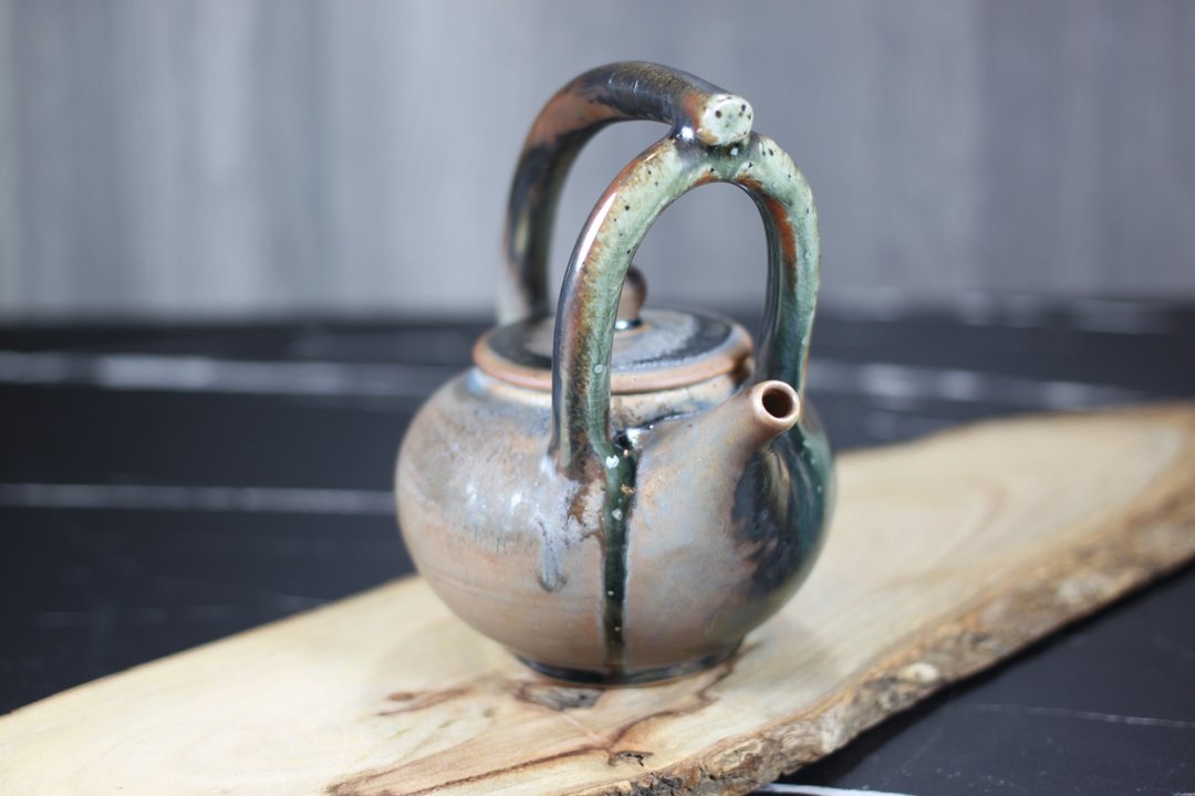 【送礼好物】柴烧 天目釉 提梁茶壶 名家叶敏祥手作精品 - 茶具/茶杯 - 瓷 