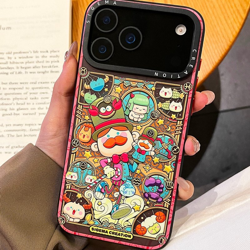 【隐藏式磁吸】狂奔的包子插画铝合金按键全磨砂防摔防刮iPhone17 - 手机壳/手机套 - 塑料 多色