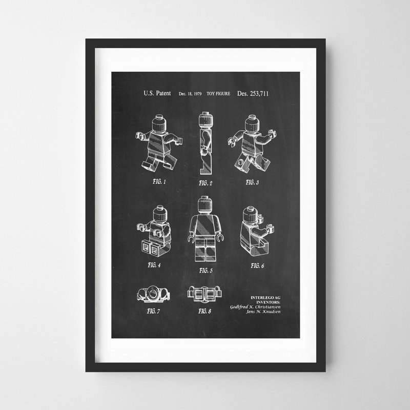 vintage toys chalkboard print #2 复古 积木 可定制化 海报 - 海报/装饰画/版画 - 纸 