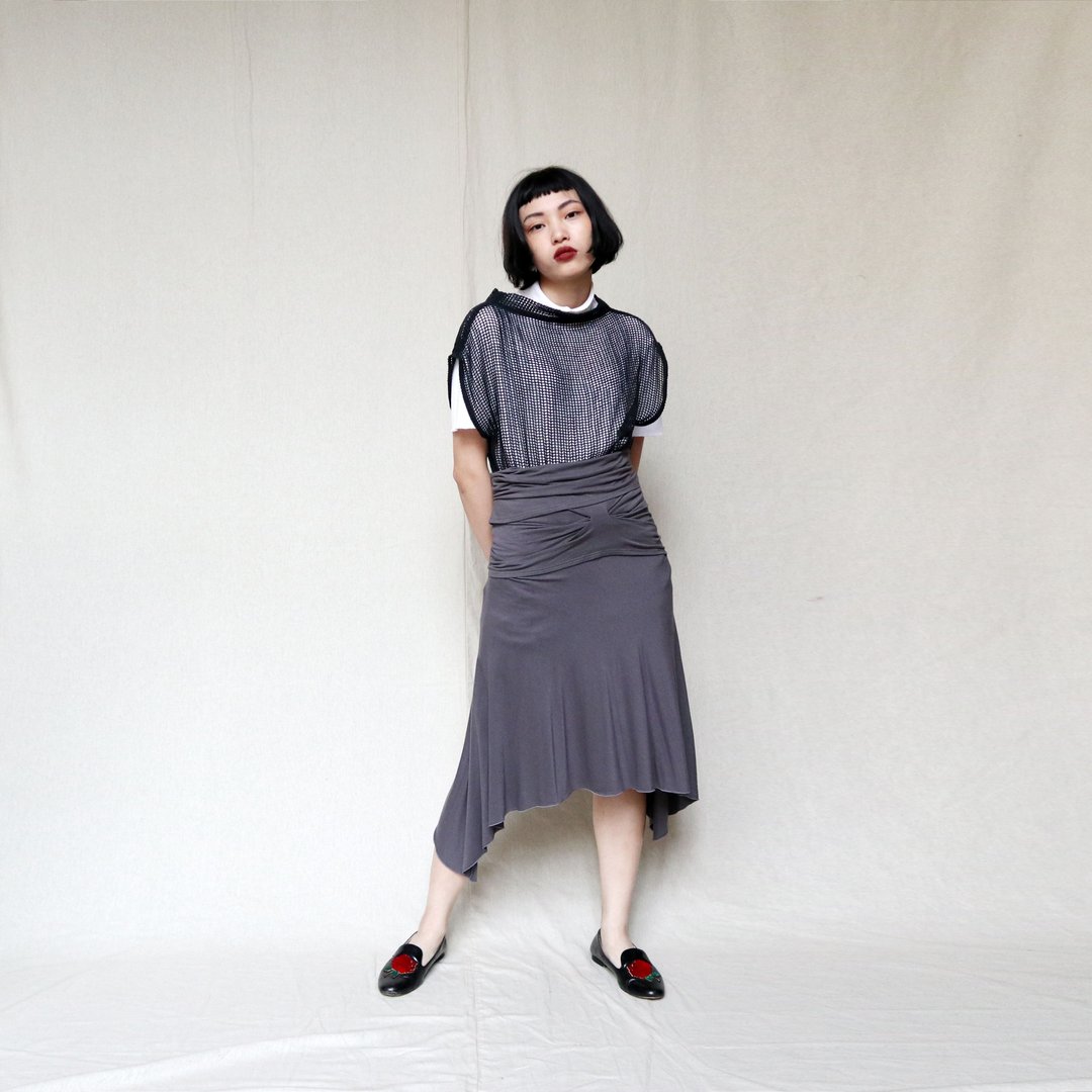南瓜Vintage。古着 意大利制 Hussein Chalayan 解构 两穿 裙子 - 裙子 - 尼龙 