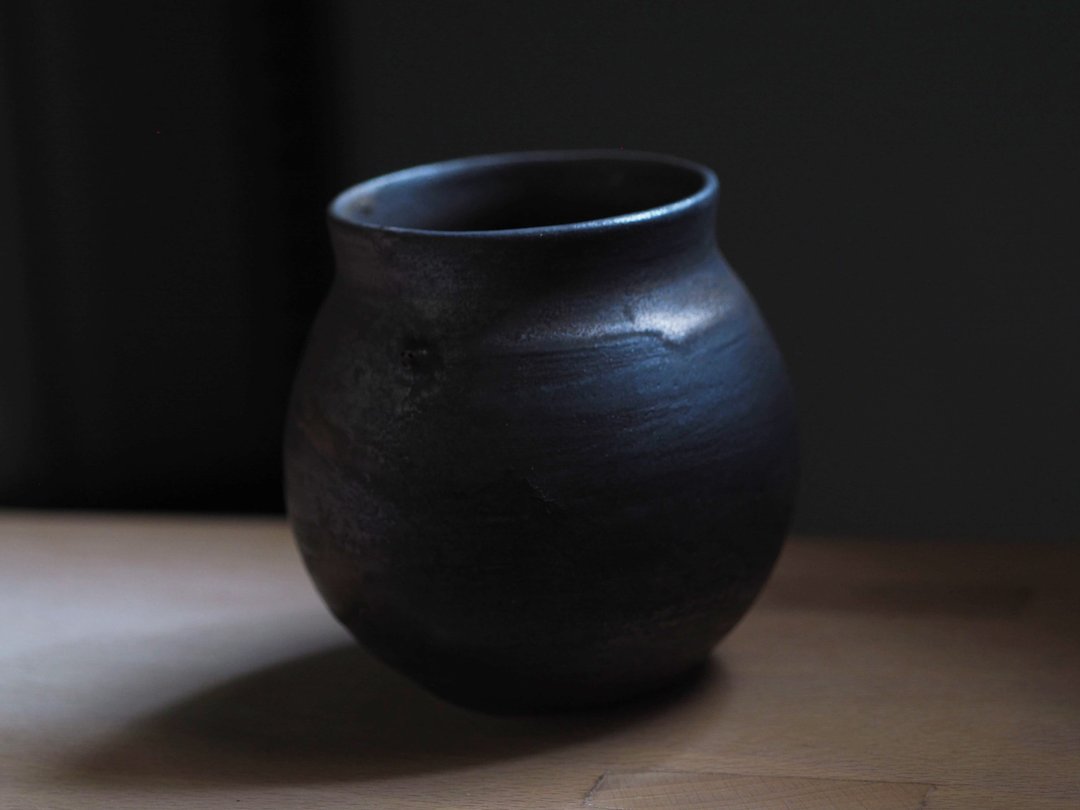 小脸系列-小花瓶 - 花瓶/陶器 - 陶 黑色