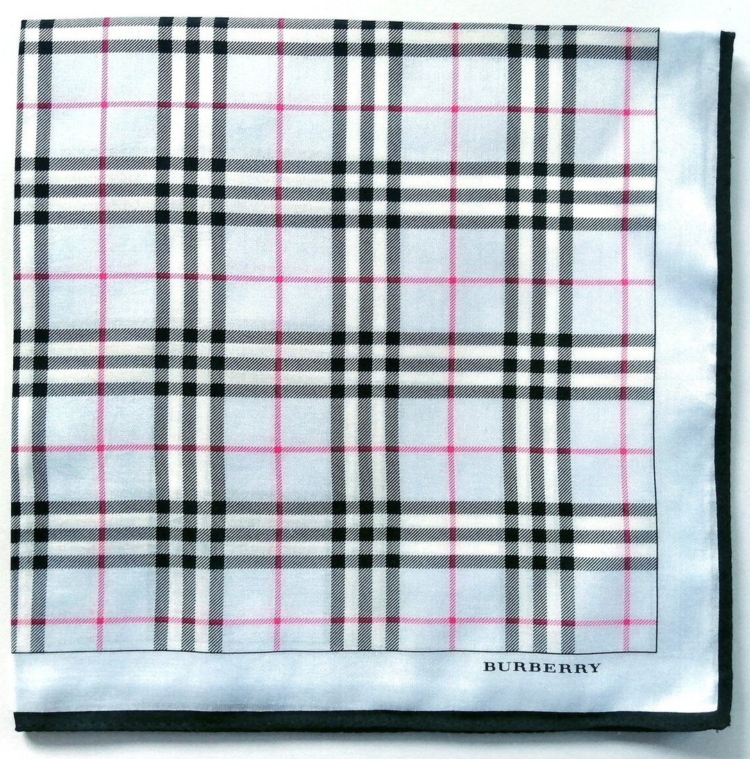 Burberry 复古格纹手帕浅蓝色 20 x 20.5 英寸 - 手帕/方巾 - 棉 蓝色