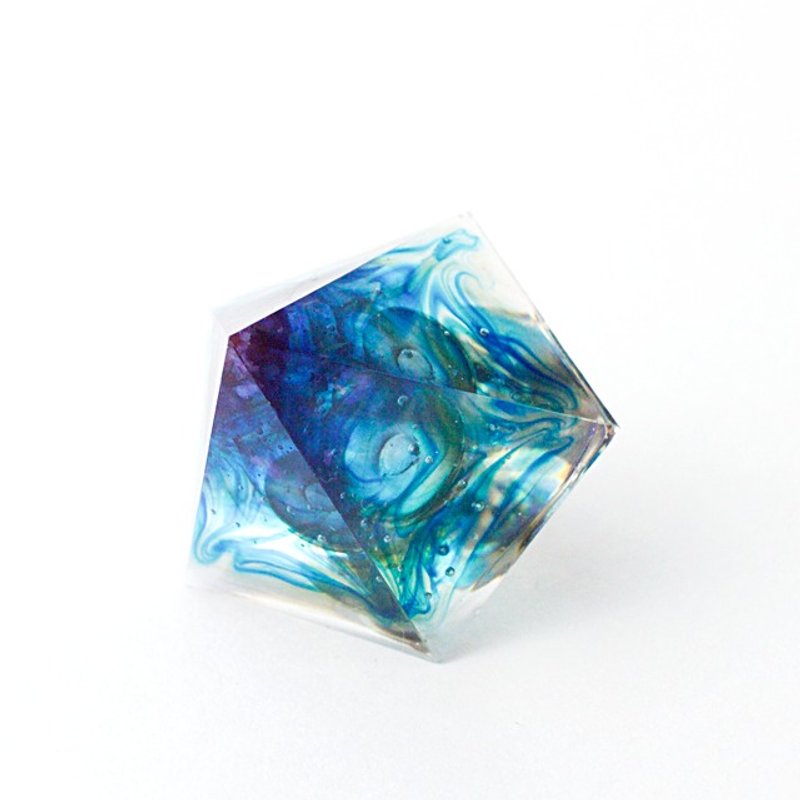 Pentagon brooch (water flow) - 胸针 - 其他材质 蓝色