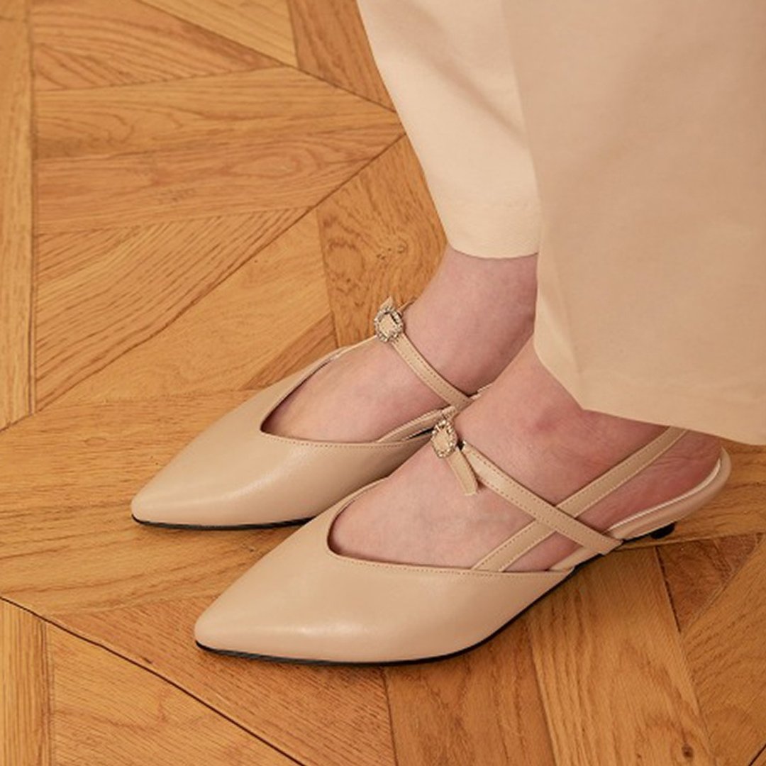 PRE-ORDER SPUR 瑪莉珍露跟鞋 SS8005 (Light Beige) - 玛莉珍鞋 - 其他材质 