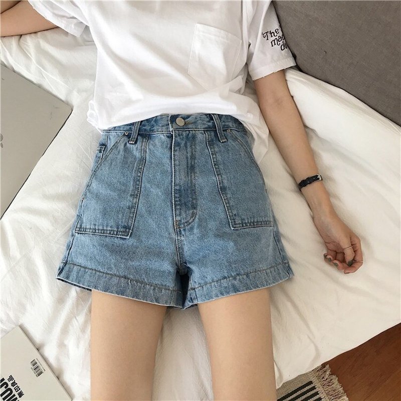 Pocketo denim short - 中性裤装 - 其他材质 白色