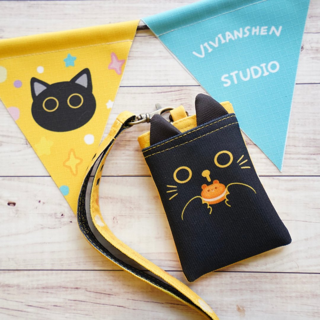 Vivianshen黑猫证件套 票卡夹 造型证件套 含挂绳 - 证件套/卡套 - 聚酯纤维 