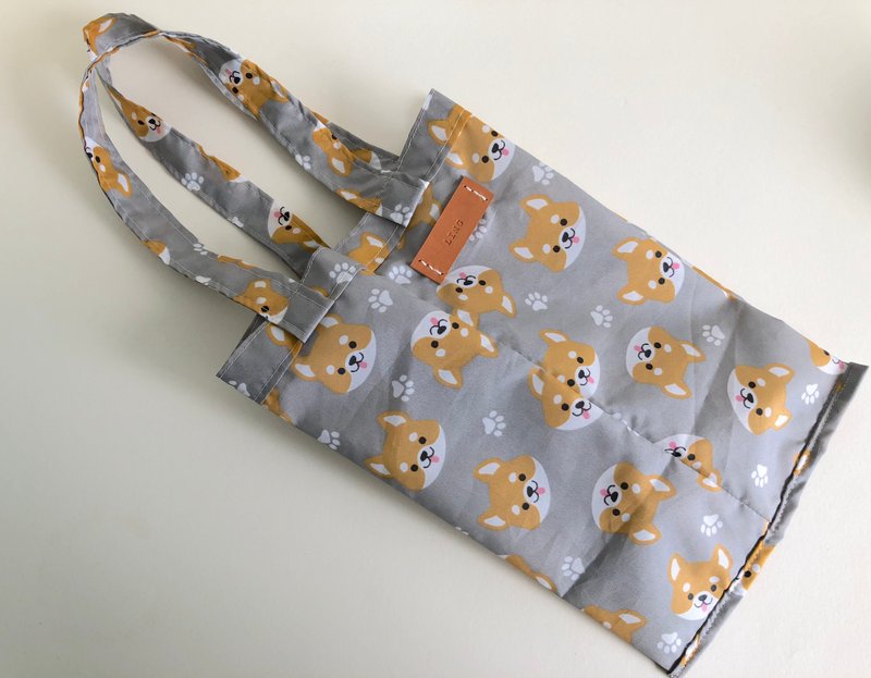 柴犬灰底双享杯两用防水杯袋 - 手提包/手提袋 - 防水材质 灰色