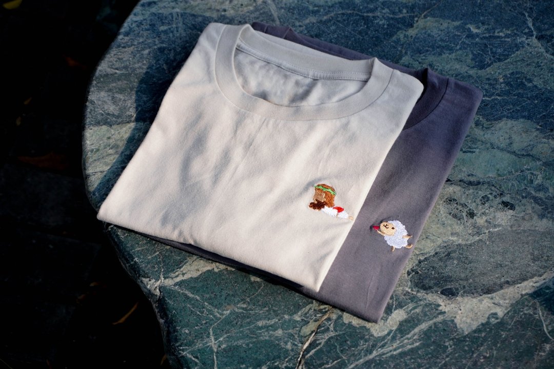 刺绣纯棉Tee - 女装 T 恤 - 棉 